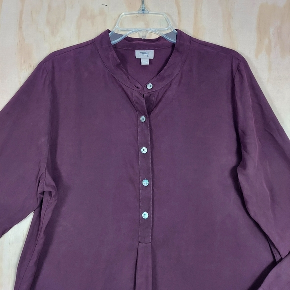 J. Jill Purple Button-Up Shirt Dress, Sz L - Picture 3 of 8